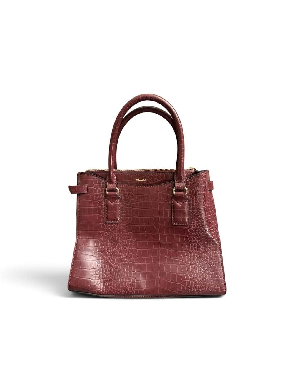 ALDO Treskerby Burgundy Croc-Embossed Tote Bag